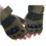 Luva Tatica Airsoft Paintball Militar Meio Dedo Verde