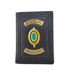 Kit Carteira Brasão Exército Brasileiro e 3 pares de Meião Preto