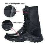 Coturno Troller Couro Legítimo - Com Ziper Palmilha Ultra Macia