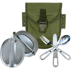 Kit Marmita Militar com Talher Inox e Porta Marmita 