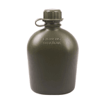 Kit completo Cantil com Porta-Cantil Verde, Caneco de Alumínio, Marmita Militar e Talher articulado produzido em polímero 