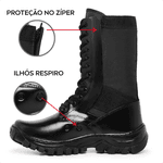 Coturno Troller Couro Legítimo - Com Ziper Palmilha Ultra Macia