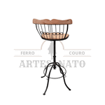 Kit com 2 Banquetas Altas Ferro Madeira Bistrô 80 cm