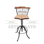 Kit com 4 Banquetas Altas Ferro Madeira Bistrô 80 cm