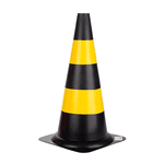 Cone Rigido 75cm Preto e Amarelo EPI360 70032135 sinalização