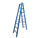 Escada Fibra Tesoura Premium Azul 8 Degraus 2,40m Werbolo TAFDP8