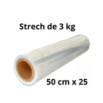 Filme Stretch Manual 50cm x 0,25 3kg Bobina 300 Metros