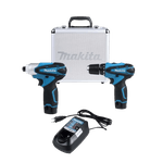 Kit Parafusadeira Furadeira 2 Bat 12V Bivolt Maleta Makita LCT204