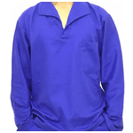 Camisa Brim Manga Longa Gola V Azul Royal T-G