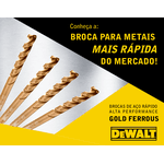 Broca de Aço Rápido 10mm Alta Performance Premium Dewalt Gold Ferrous DWA30100G