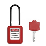 Cadeado de Bloqueio Vermelho Haste Plastica 38mm 1 Chave Tagout CPVM140CD