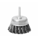 Escova de aco Carbono Tipo Copo 65mm Haste 6mm Fio Torcido MTX 744689