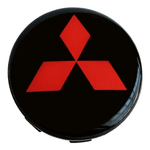 Kit 4 Calotinhas Centro de Roda Mitsubishi Triton – Estilo Preto com Vermelho + Encaixe Firme nas Rodas Originais