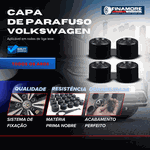 Kit 20 Capas de Parafuso 17mm VW Preto + Chave – Acabamento e Proteção