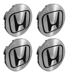 Kit 4 Calotinhas Miolo de Roda New Civic/CRV/HRV com Emblema Escovado – Original Honda