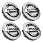 Kit 4 Calotinhas Nissan Prata com Boton Cromado – Visual Original e Encaixe Preciso