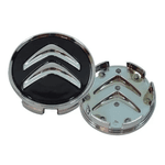 Kit 4 Calotinhas Citroën Preto – Acabamento Premium para Rodas Originais C3, C4, DS3 e DS4