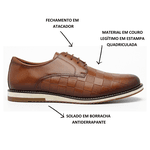 Sapato Casual Oxford Five Days Masculino Em Couro Legítimo Caramelo