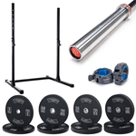 Kit Treino Completo com Squat Rack de 1.80, Barra de 15kg e Anilhas