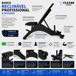 Banco Reclinável Profissional para Academia 6 Posições – Flexbe Fitness