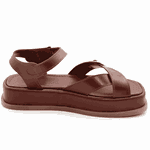 Sandália Flatform Feminina Papete Tiras Fivela 23410 Floter Cacau