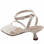 Sandáilia Feminina De Dedo Salto Baixo Fino 5412 Croco Off White