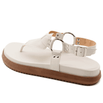 Sandalia Papete Flatform Flor da Pele Napa Off White Conforto e Estilo 005