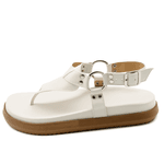 Sandalia Papete Flatform Flor da Pele Napa Off White Conforto e Estilo 005