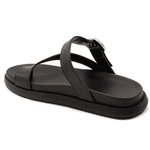 Sandalia Papete Flatform Flor da Pele Floter Preto Conforto e Estilo 007