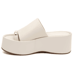 Sandália Tamanco Flat Plataforma Salto Alto 5001 Napa Off White