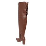 Bota Over 2 em 1 Feminina Salto Alto e Grosso 1822 Floter Cacau 