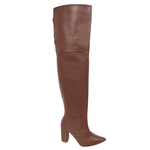 Bota Over 2 em 1 Feminina Salto Alto e Grosso 1822 Floter Cacau 