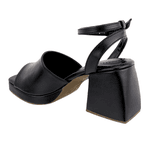 Sandália Meia Pata Feminina Salto Grosso 195011 Floter Preto