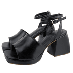 Sandália Meia Pata Feminina Salto Grosso 195011 Floter Preto