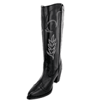 Bota Texana Feminina Preta Bordada 23011