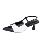 Scarpin Slingback Feminino Duo Preto e Branco 5601