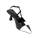 Scarpin Slingback Feminino Duo Preto e Branco 5601