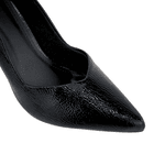 Scarpin Salto Alto Verniz Molhado Preto 5551