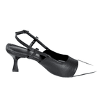 Scarpin Slingback Feminino Duo Preto e Branco 5601