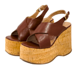 Sandália Feminino Anabela Cortiça Plataforma 182175 Floter Cacau