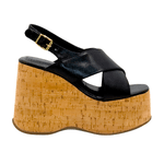Sandália Feminino Anabela Cortiça Plataforma 182175 Floter Preto
