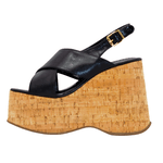 Sandália Feminino Anabela Cortiça Plataforma 182175 Floter Preto