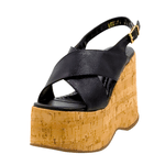 Sandália Feminino Anabela Cortiça Plataforma 182175 Floter Preto