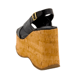 Sandália Feminino Anabela Cortiça Plataforma 182175 Floter Preto