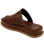 Tamanco Sandália Papete Flatform com Detalhe em Tachas 23404 Cacau