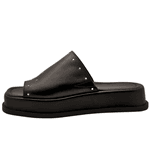 Tamanco Sandália Papete Flatform com Detalhe em Tachas 23404 Preto