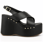 Sandália Feminino Anabela Plataforma 182178 Floter Preto