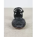 Sandália Rasteira em Couro Preto