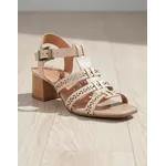 Sandália de Salto em Couro Nude