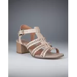 Sandália de Salto em Couro Nude